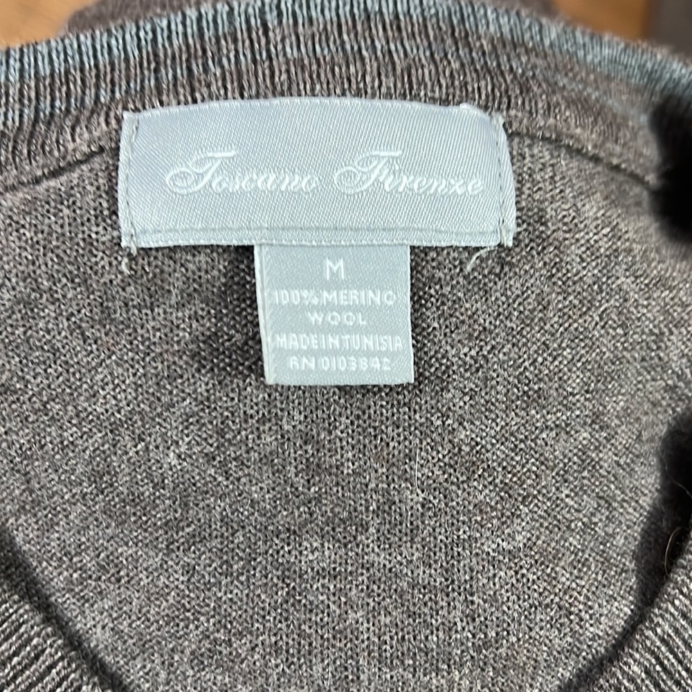 Mens medium Toscanini Firenxe Marino wool v necked sweater, high quality - Picture 2 of 2